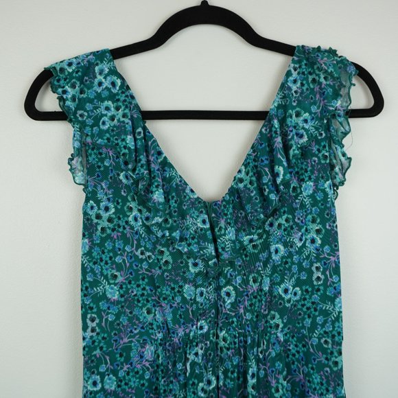 Donna Morgan Dress Green and Blue Maxi Sleeveless Size 10 - Picture 9 of 11